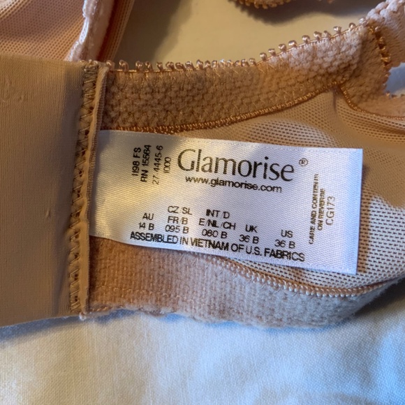 Glamorize Beige Bra Wide Padded Straps (36B) NWOT - Picture 3 of 5